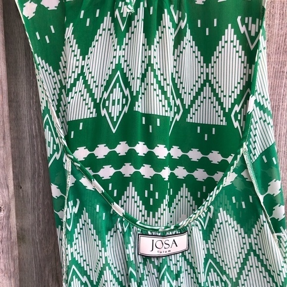 Josa Tulum long open back dress M/L white green - Picture 6 of 6